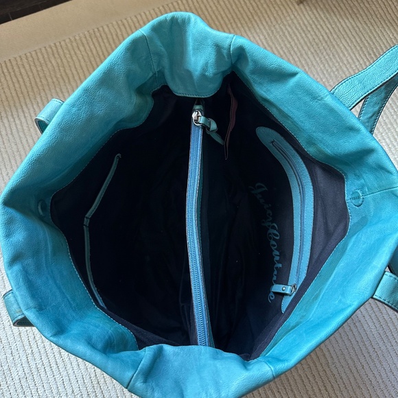 Juicy Couture Teal Leather Tote Bag - Picture 3 of 4